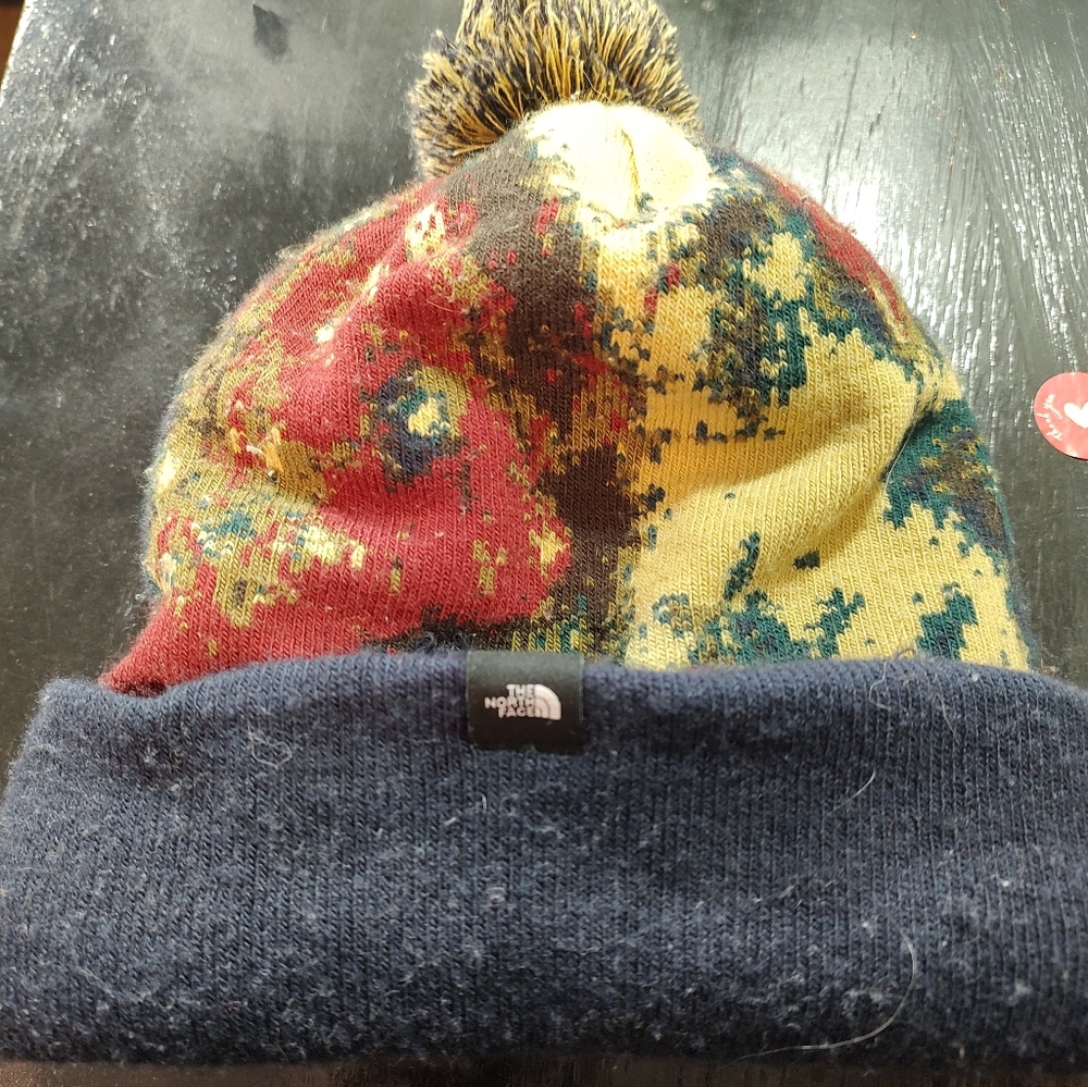 The North Face Colorful Knit Beanie with Pom Pom
